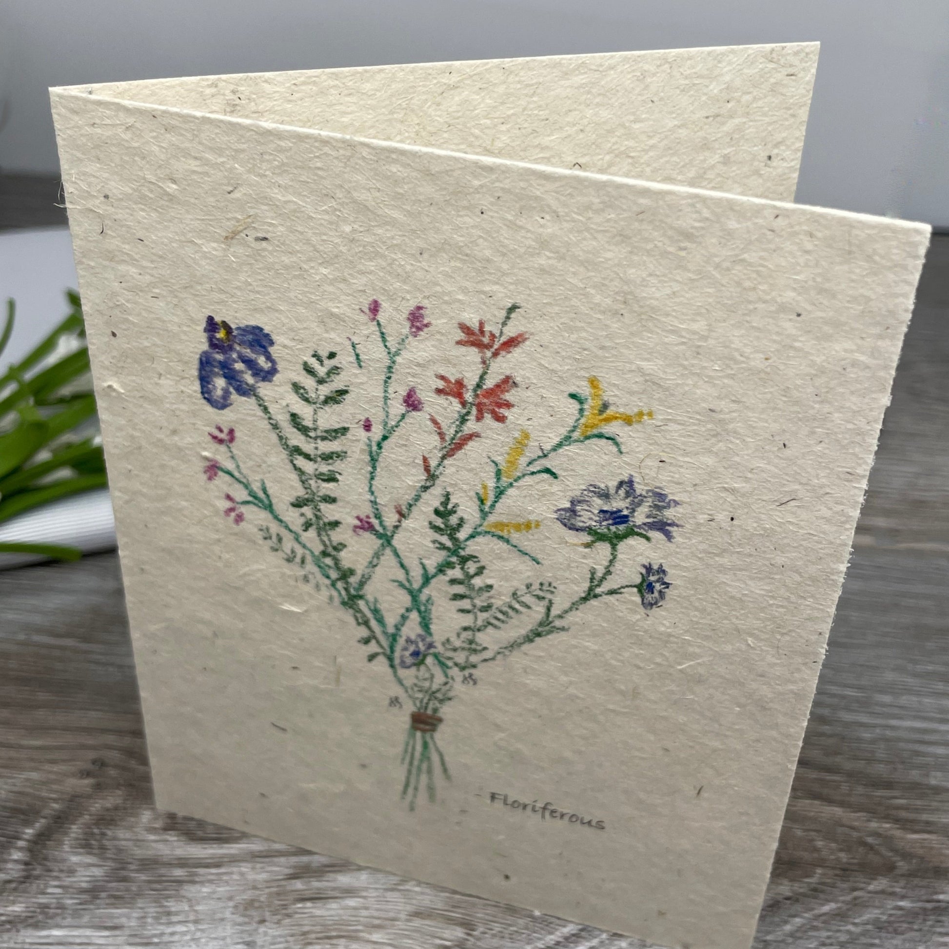 plantable cards with wildflower watercolor image on the front