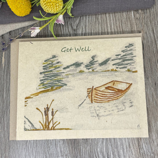 Get Well | Hand Drawn | Plantable Card | Wildflower Seed Paper | Boat