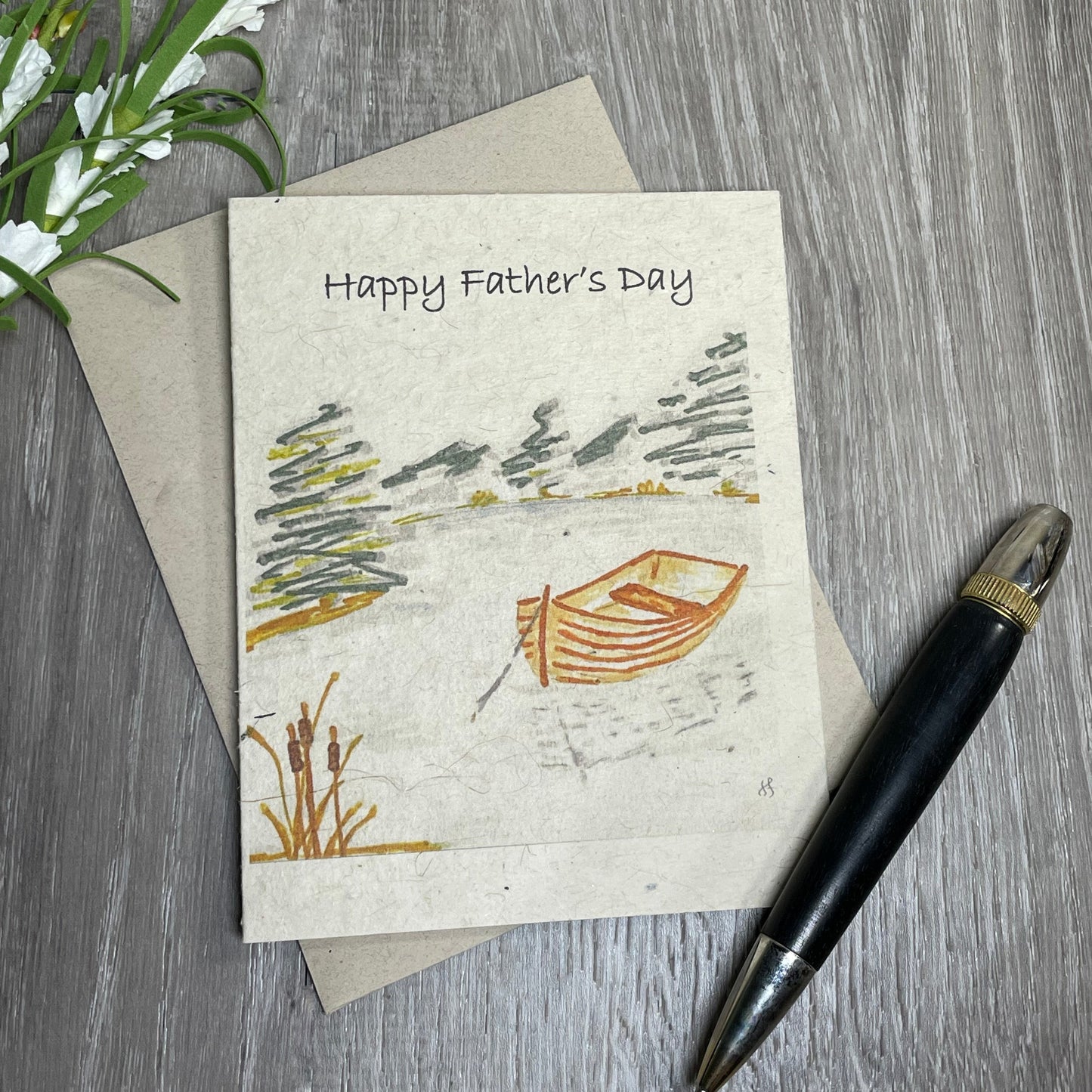 Fathers Day | Plantable Card | Hand Drawn | Wildflower Seed Paper | Boat |