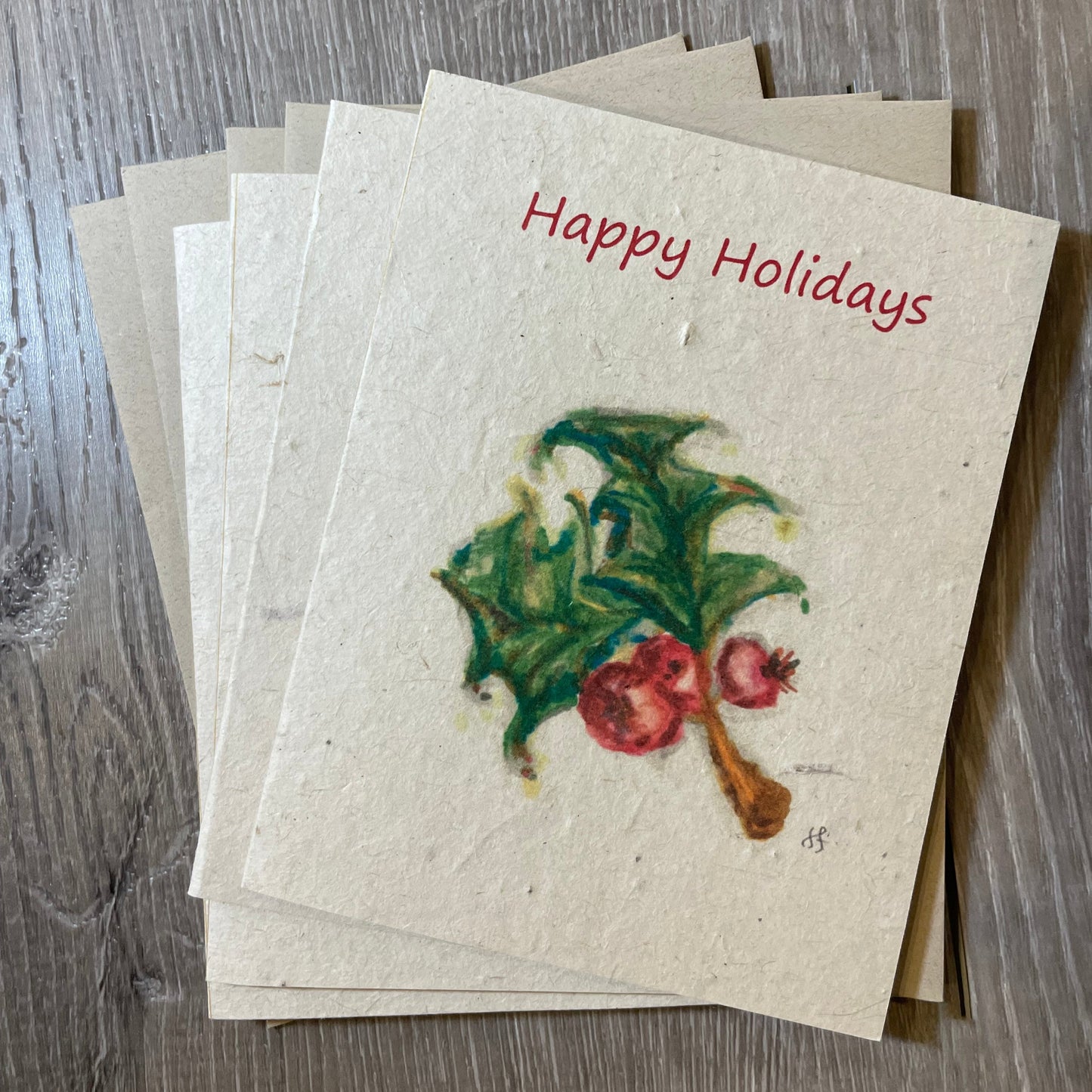 Holiday berry. christmas card. boxed set of christmas cards. holiday card. old fashioned christmas. vintage card. plantable card. eco-friendlly. holiday berry. 1 simple seed.