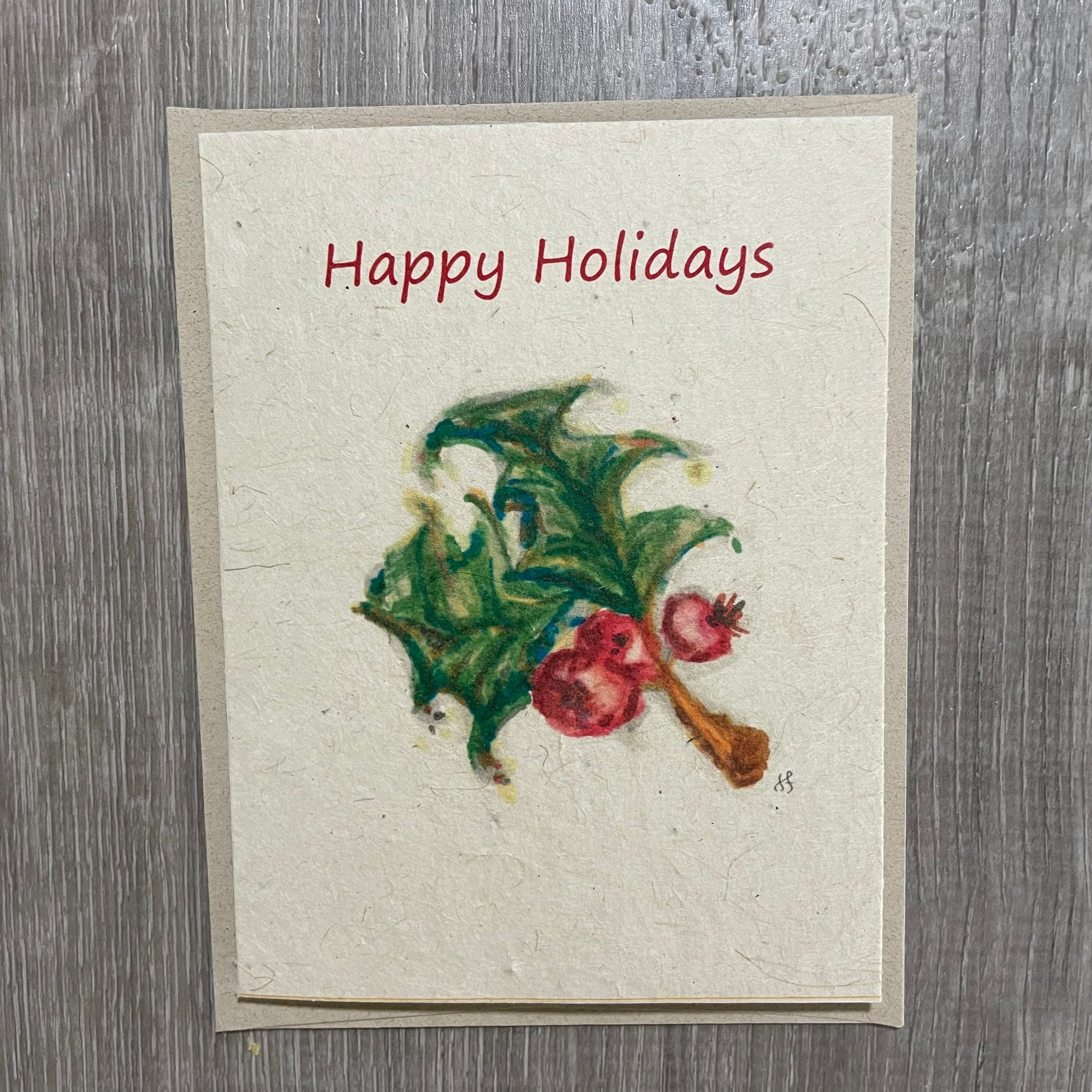 Holiday berry. christmas card. boxed set of christmas cards. holiday card. old fashioned christmas. vintage card. plantable card. eco-friendlly. holiday berry. 1 simple seed.