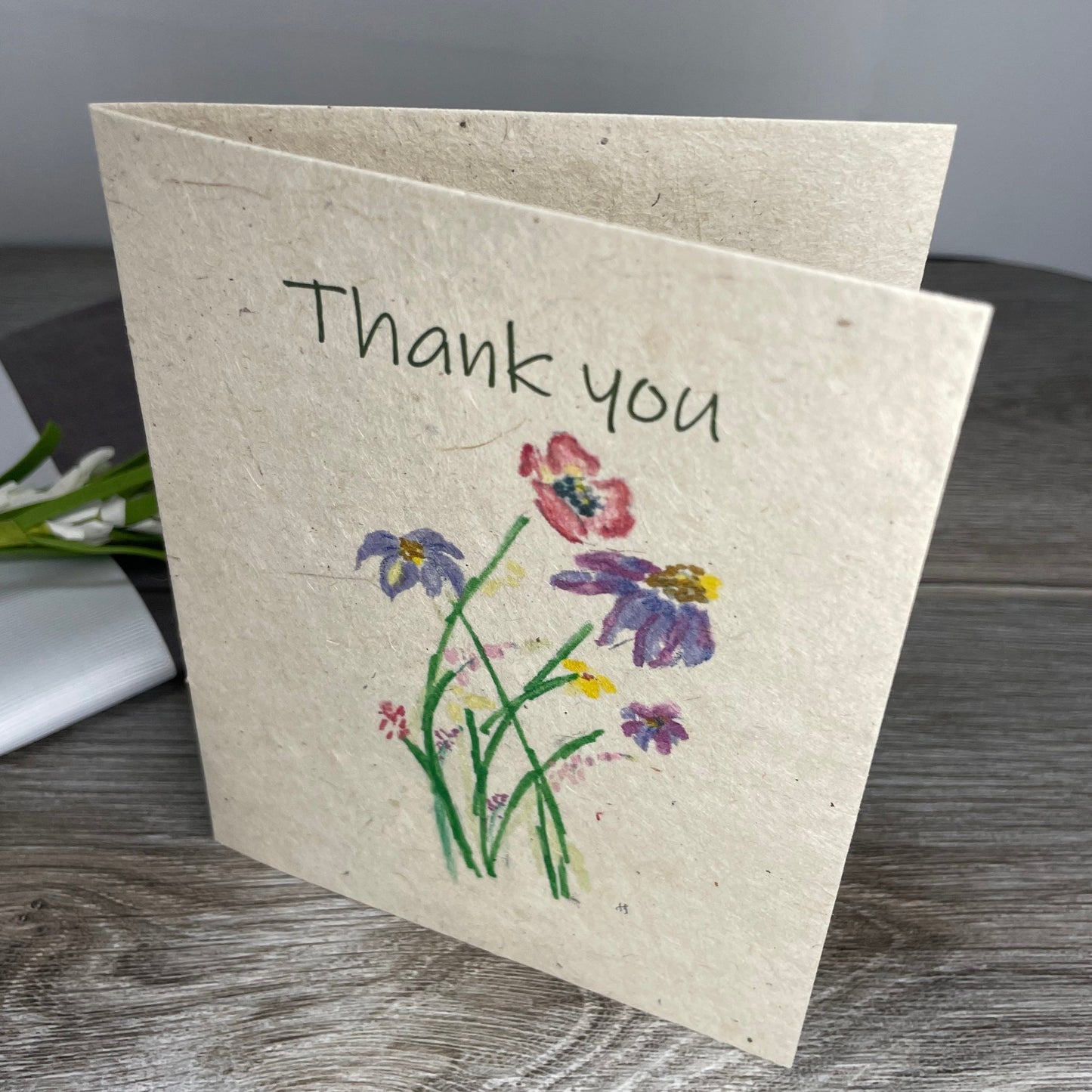 Thank you. wildflowers. Wedding. Bridal shower. baby shower. thank you card for guests. plantable seed paper. plantable card. farmhouse. rustic. boho. unique.