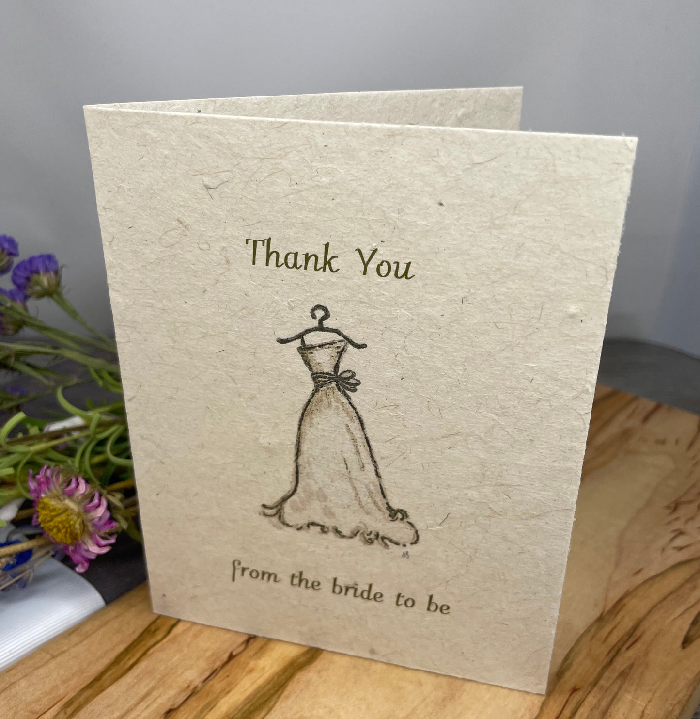 Thank you card. Wedding. Farmhouse. Rustic. Plantable Card. Wildflower Seed paper. plantable card. From the bride to be . thank you for guests.