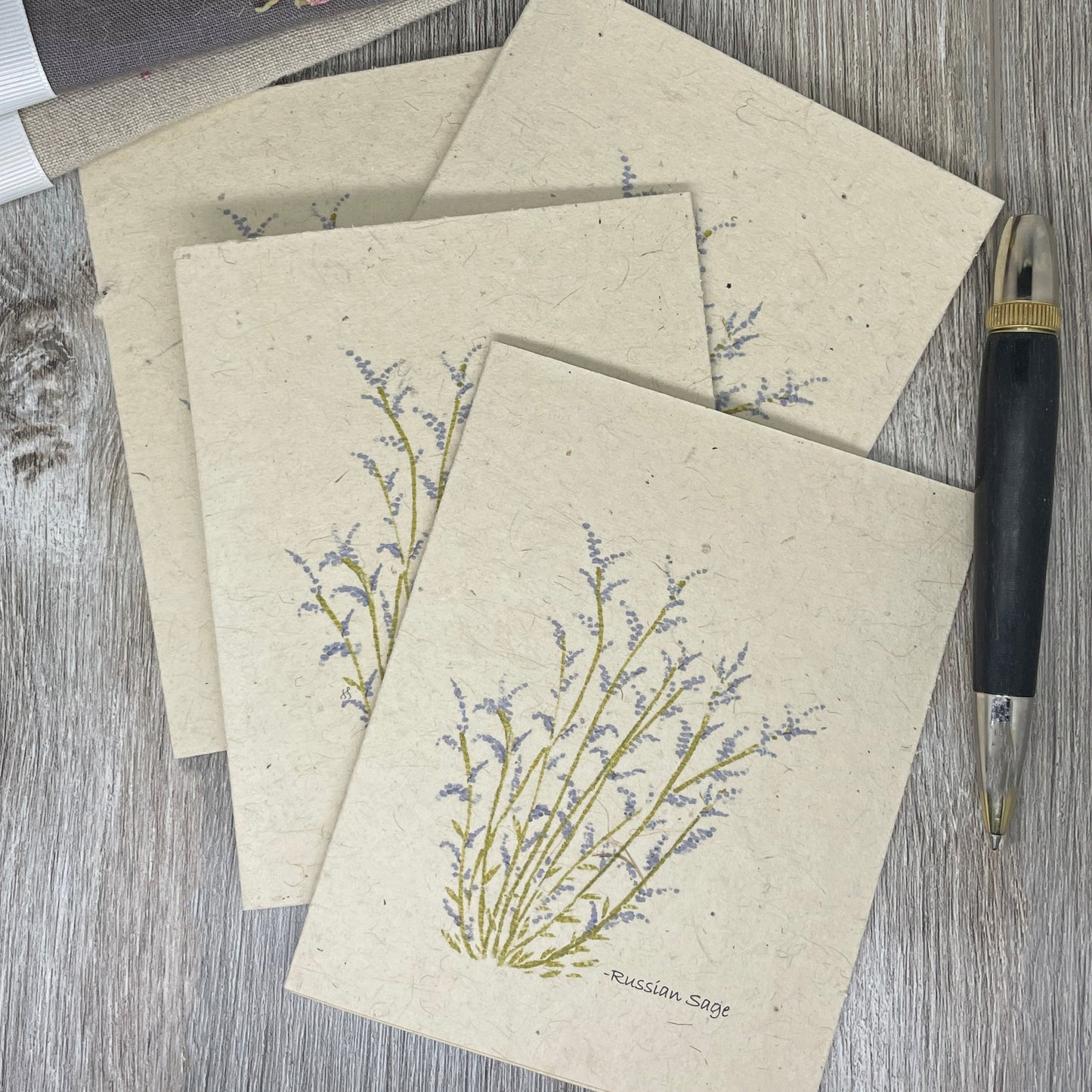 Russian Sage  | Hand Drawn | Plantable Seed Paper | Plantable Cards