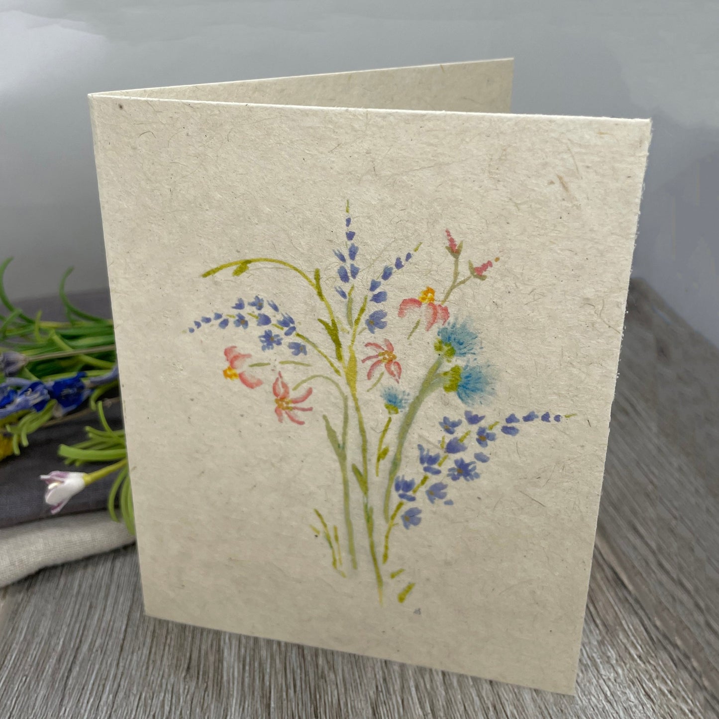 Wildflower Seed Paper. Plantable card. handdrawn. watercolor. lavender. blank card. Anniversary. Birthday. Bridal Shower. Baby Shower. Anniversary.