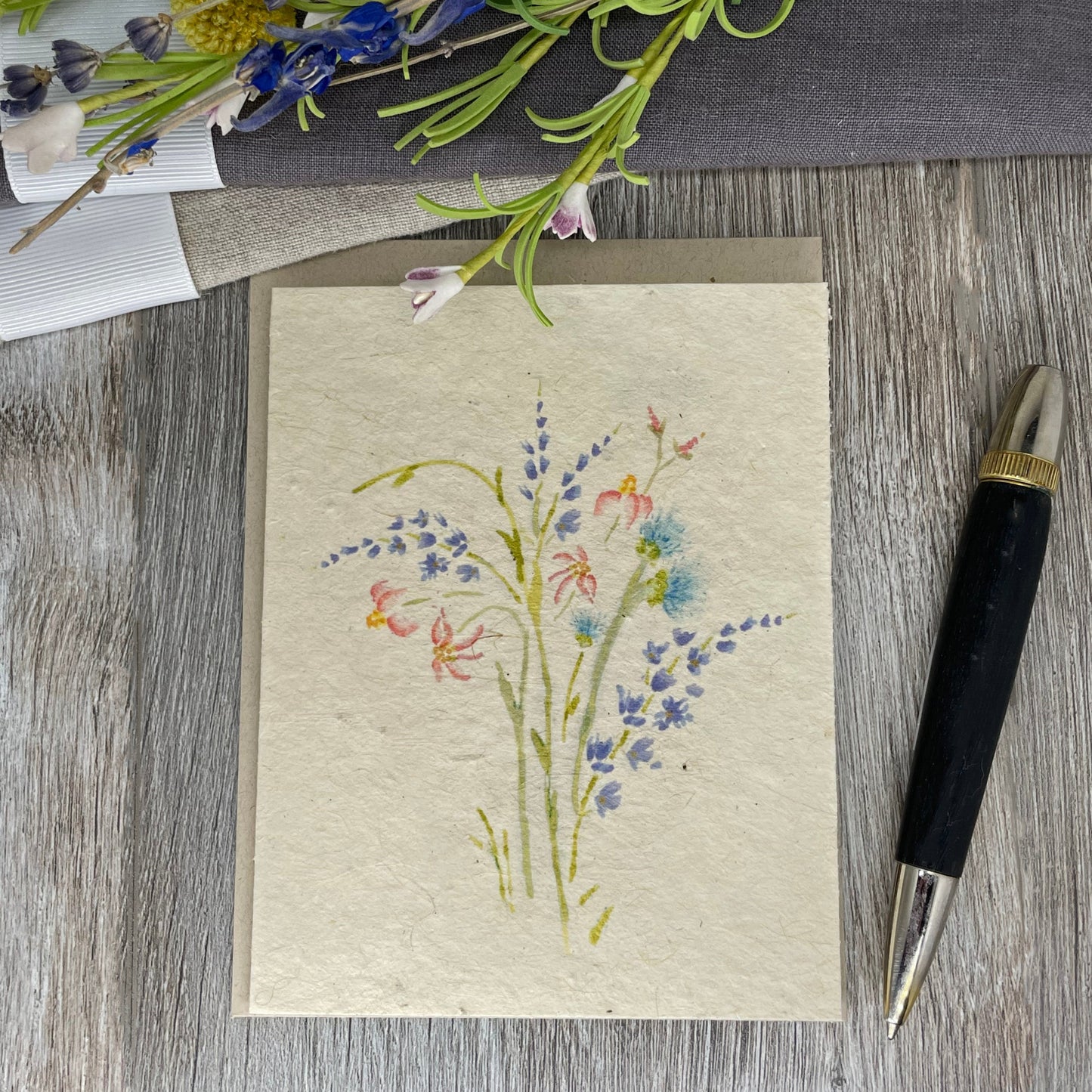 Wildflower Seed Paper. Plantable card. handdrawn. watercolor. lavender. blank card. Anniversary. Birthday. Bridal Shower. Baby Shower. Anniversary.