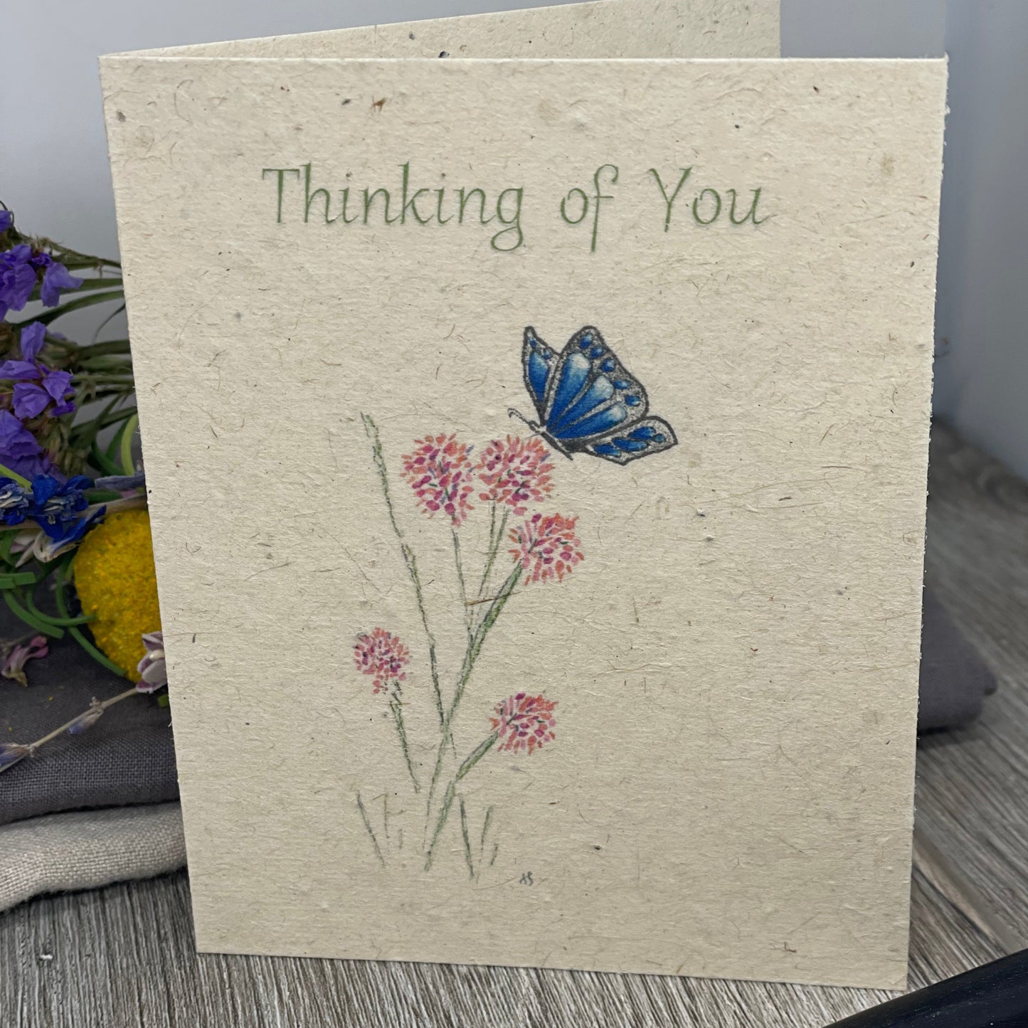 Wildflower Seed Paper. Thinking of you. butterfly. plantable card. grief. sympathy. funeral. thinking of you card.