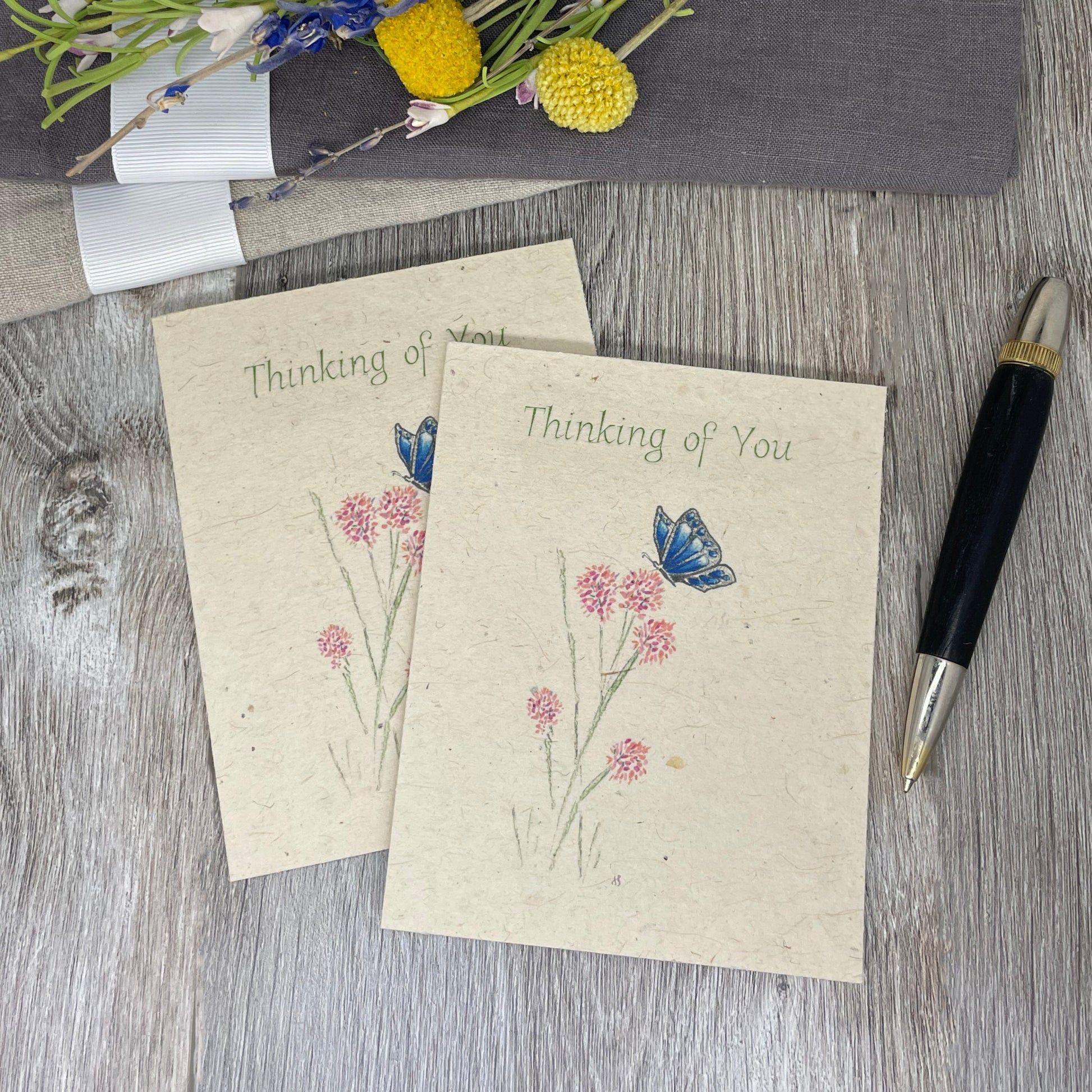 Wildflower Seed Paper. Thinking of you. butterfly. plantable card. grief. sympathy. funeral. thinking of you card.