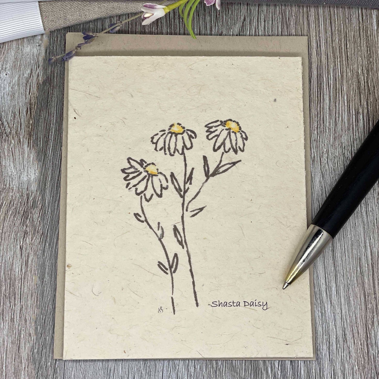 Wildflower Seed Paper.  Plantable Card.  Daisies.  Shasta daisy. Bridal Sower. Wedding.