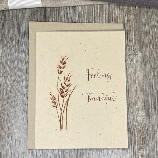 Wheat.  Fall Card. Thanksgiving Card. Plantable seed paper. Plantable Card