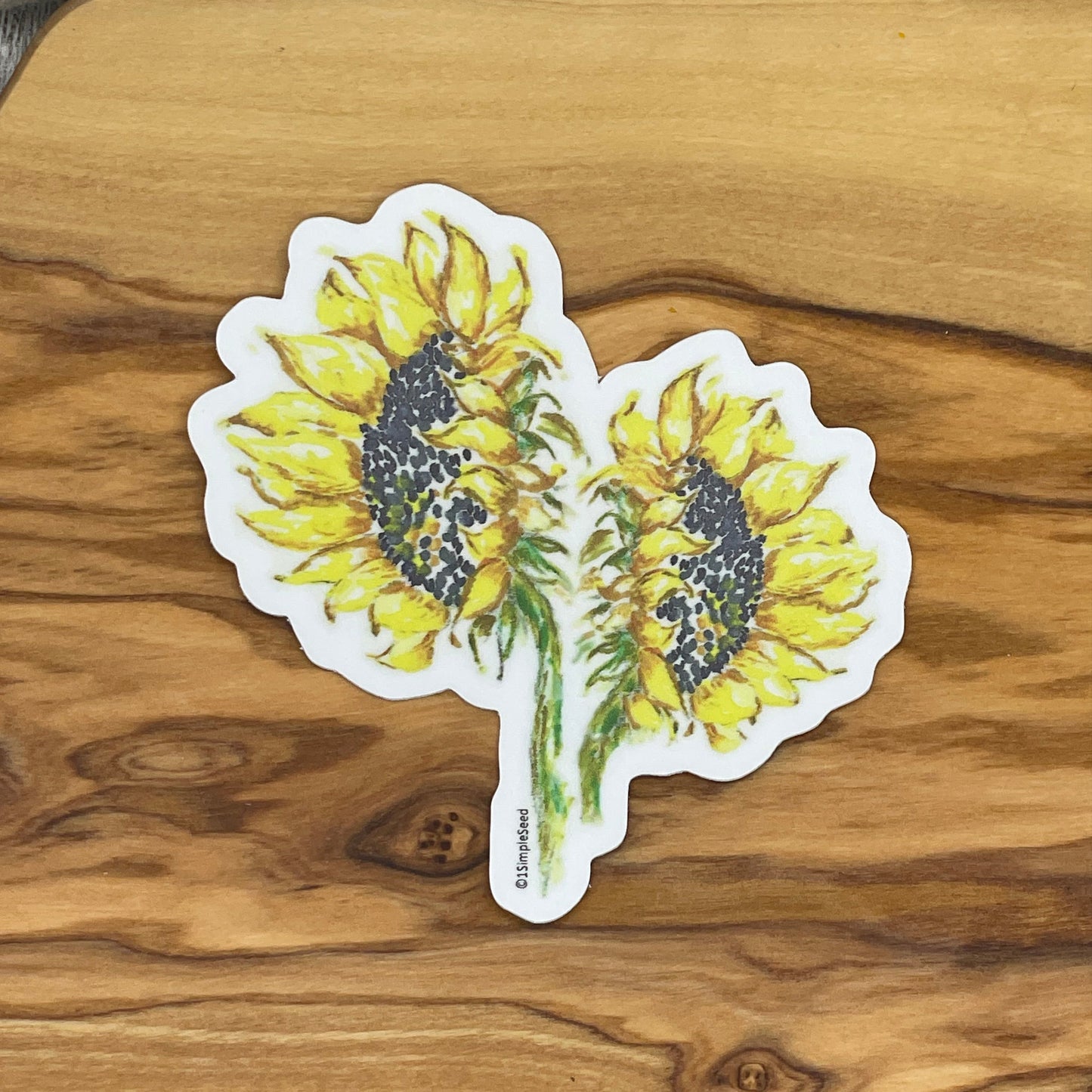 sunflower sticker. floral. gift, wedding, anniversary. birthday. rustic. farmhouse.