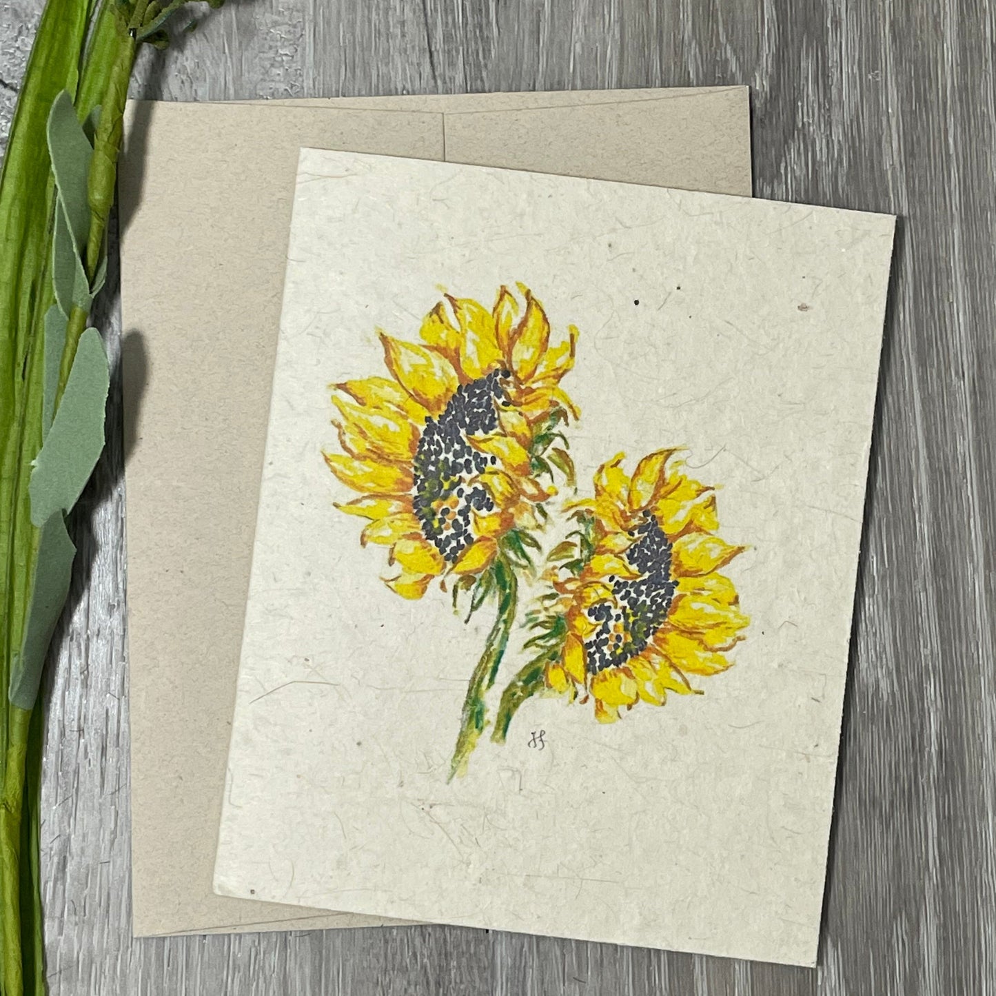 Sunflowers  | Plantable Card | Hand Drawn | Wildflower Seed Paper