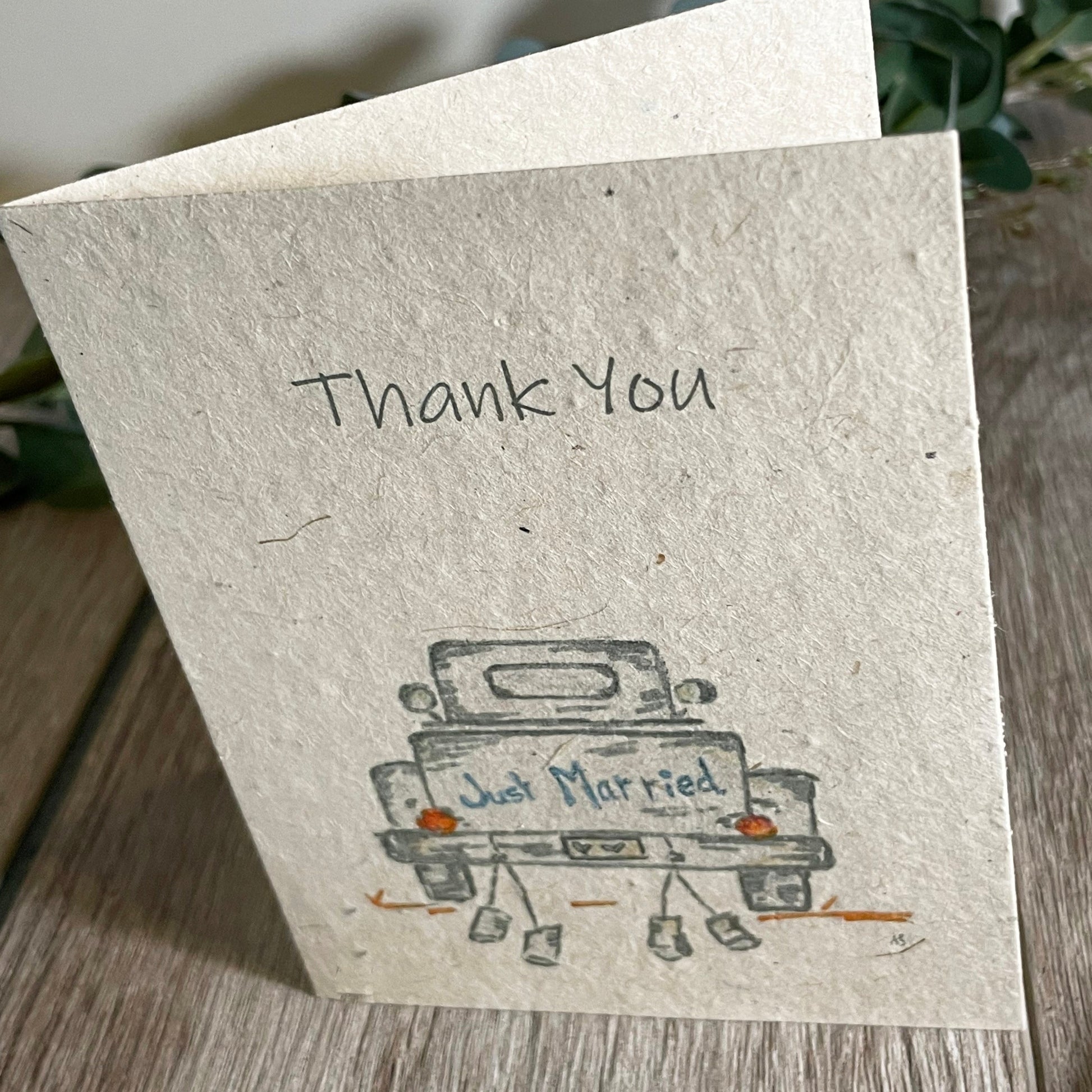 Thank you card. Wedding. Farmhouse. Rustic. Plantable Card. Wildflower Seed paper. plantable card. truck . thank you for guests.