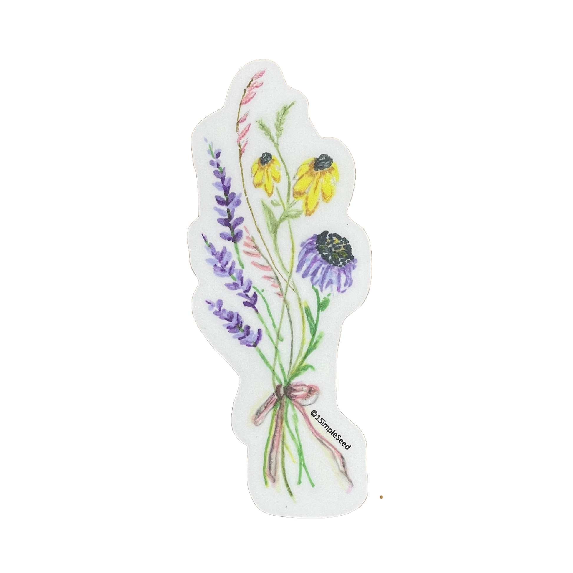 wildflower sticker. birthday. floral. anniversary. valentines. bridal shower.