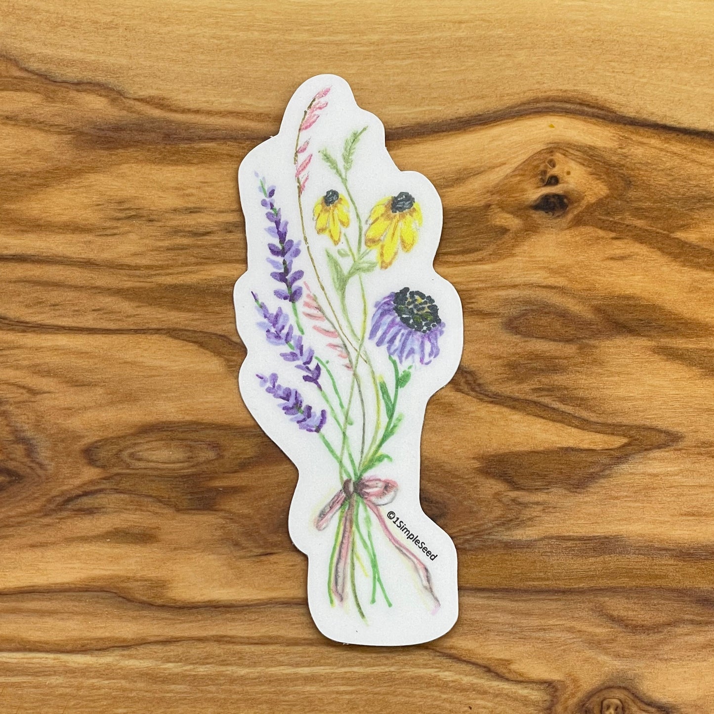 wildflower sticker. birthday. floral. anniversary. valentines. bridal shower.