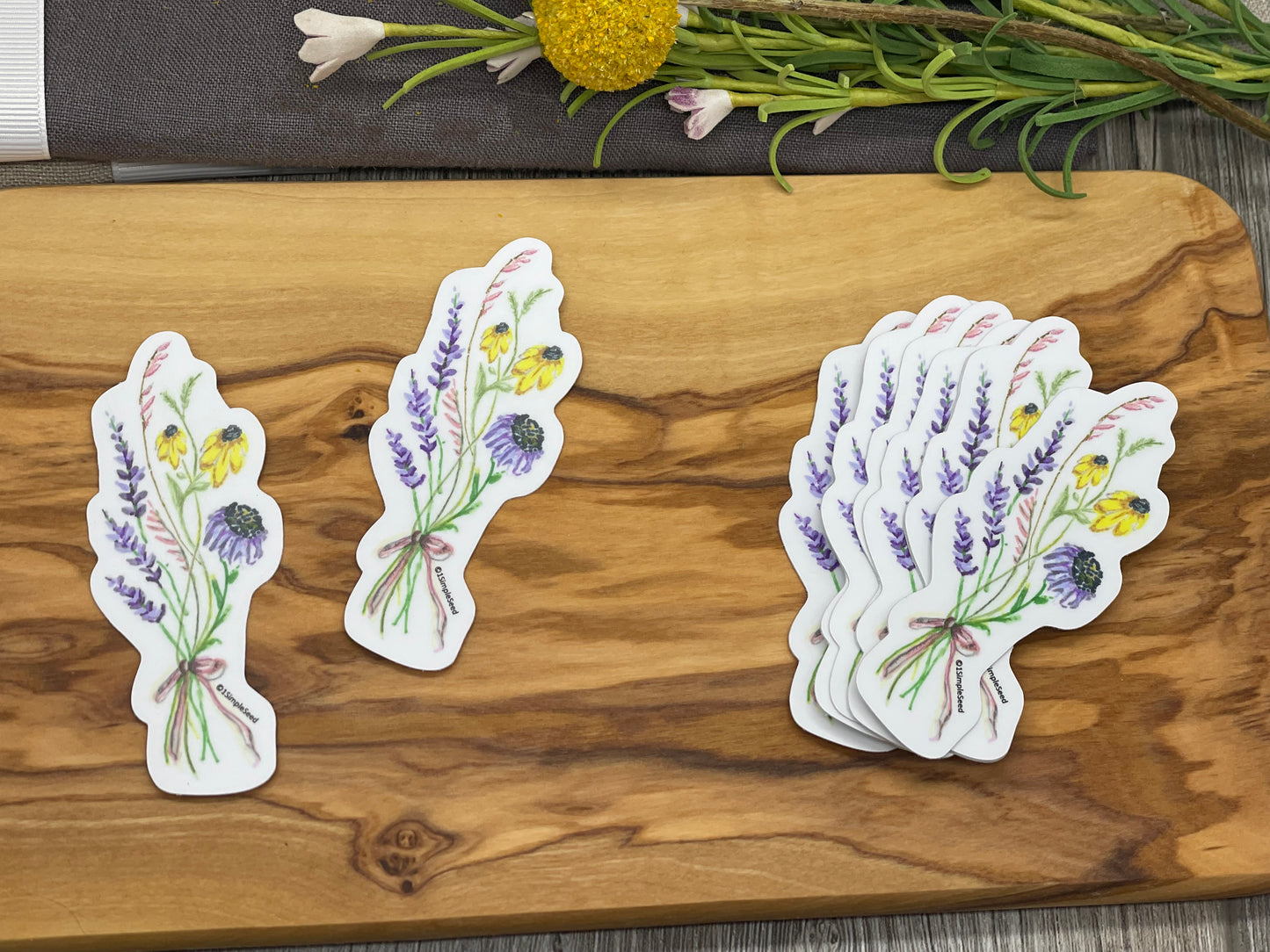 wildflower sticker. birthday. floral. anniversary. valentines. bridal shower.