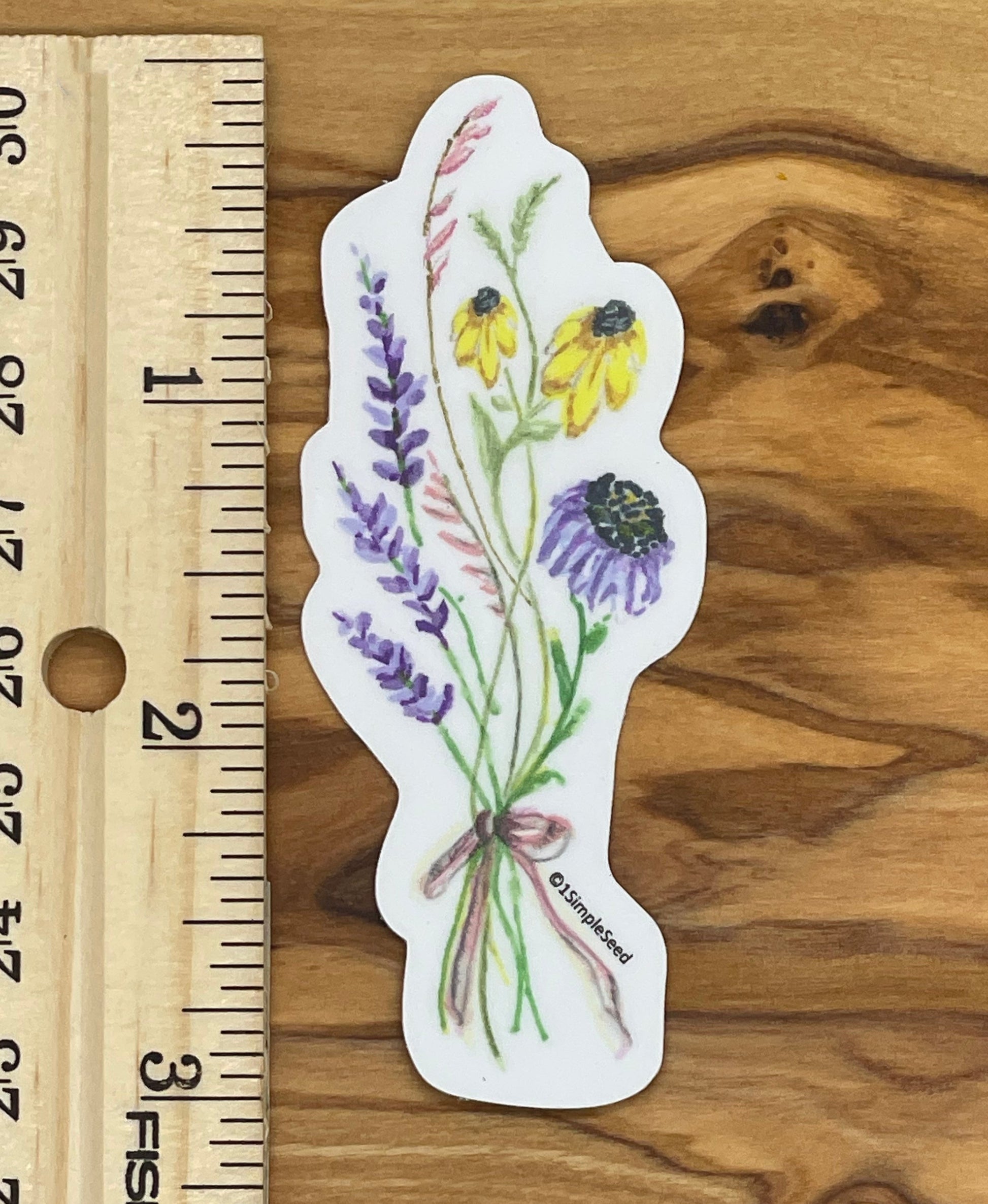 wildflower sticker. birthday. floral. anniversary. valentines. bridal shower.