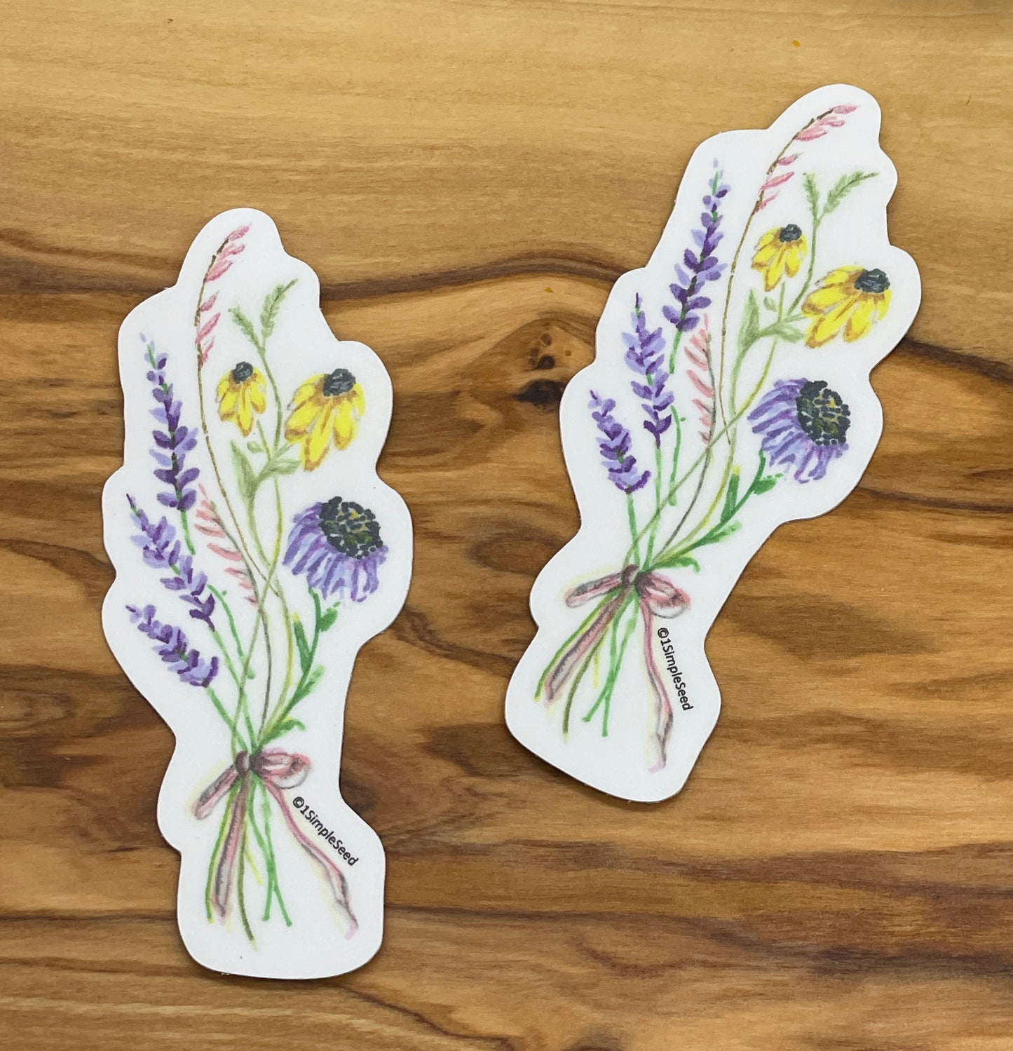 wildflower sticker. birthday. floral. anniversary. valentines. bridal shower.