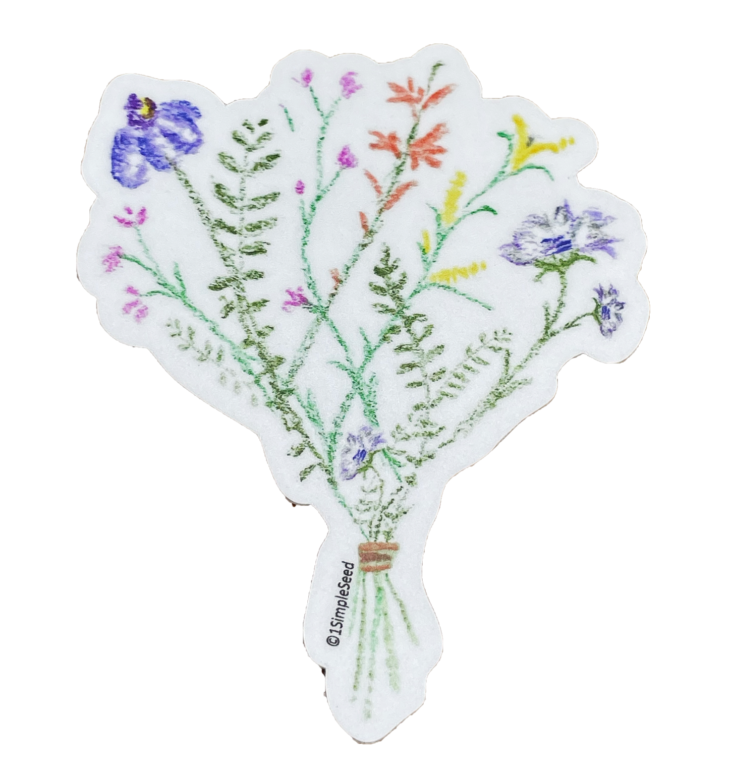 Wildflower Bouquet. Sticker. Birthday. gift. celebration. anniversary. baby shower. bridal shower. stickers for water bottle.