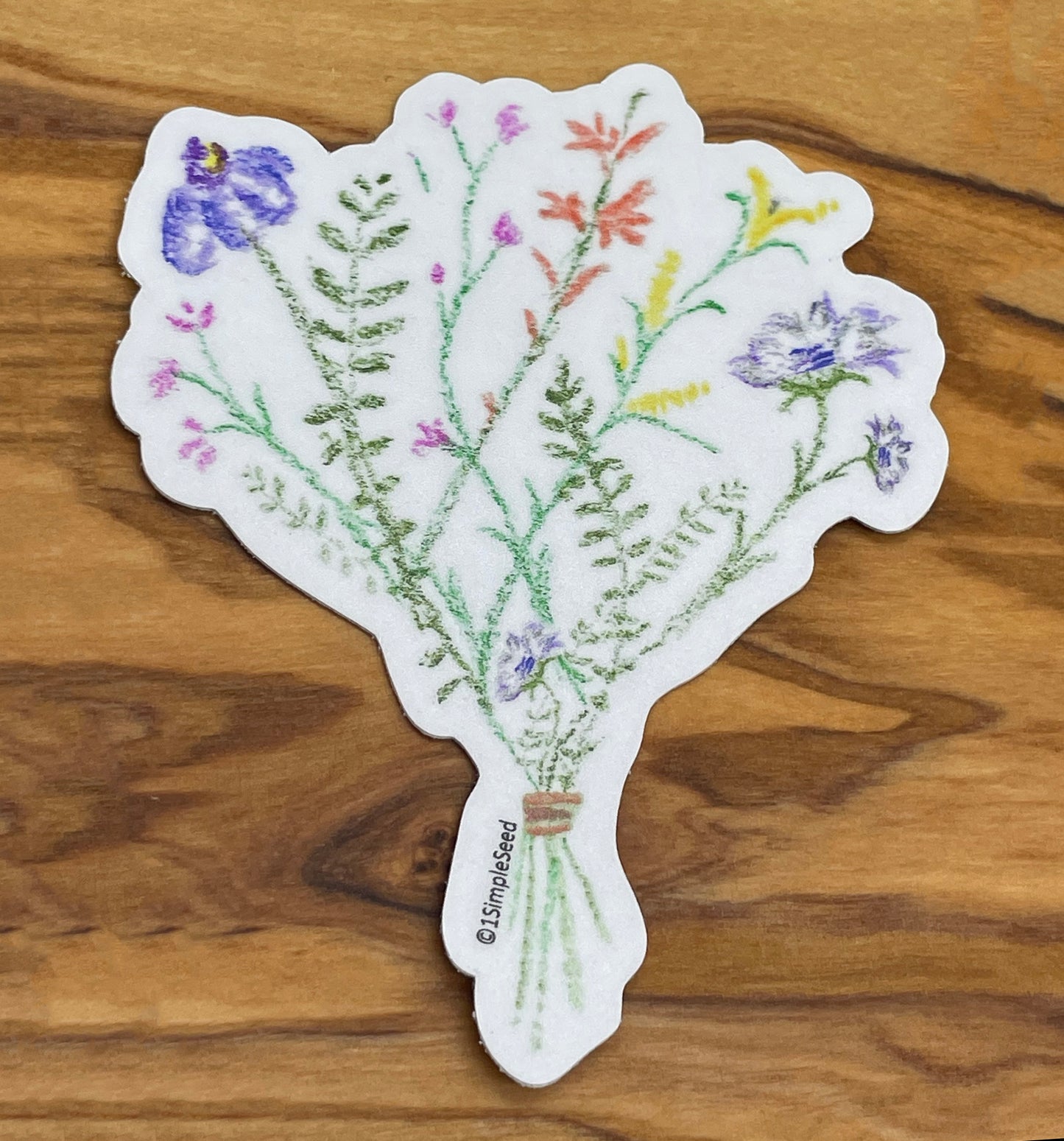 Wildflower Bouquet. Sticker. Birthday. gift. celebration. anniversary. baby shower. bridal shower. stickers for water bottle.