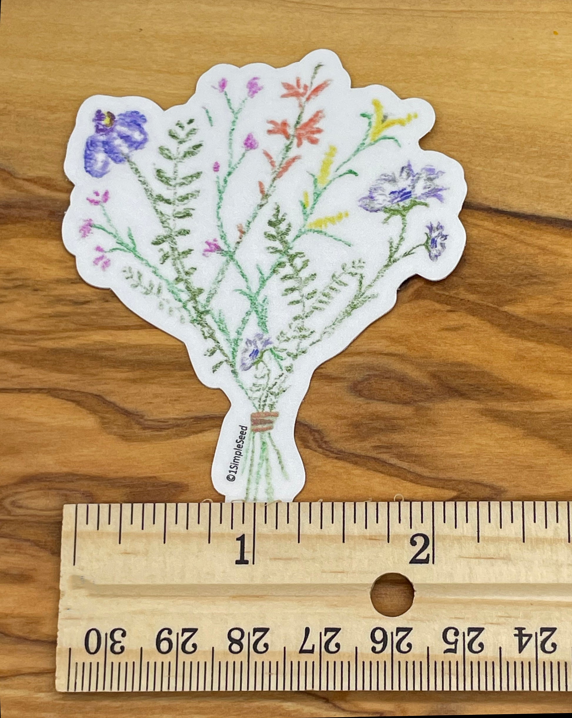 Wildflower Bouquet. Sticker. Birthday. gift. celebration. anniversary. baby shower. bridal shower. stickers for water bottle.