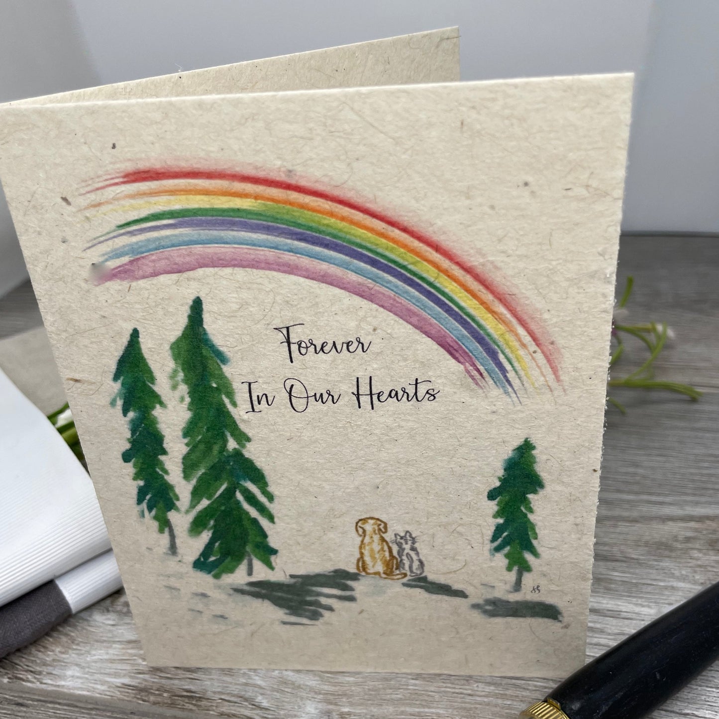Pet Sympathy | Hand Drawn | Plantable Card | Wildflower Seed Paper | Dog Cat